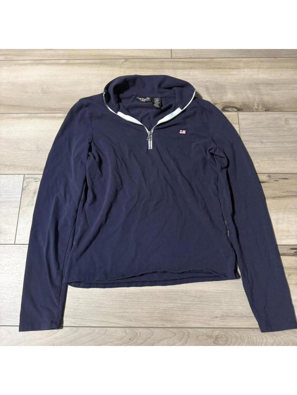 Vintage Y2K Polo Jeans Co Ralph Lauren Navy Quarter Zip Top Size S
